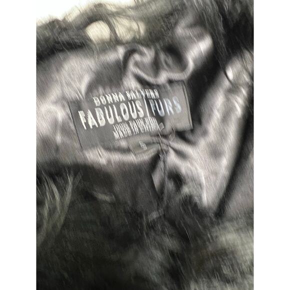 QVC Donna Salyers Fabulous Furs Tibby Collarless Faux Fur Coat BLACK NWOT SIZE S - Picture 4 of 6